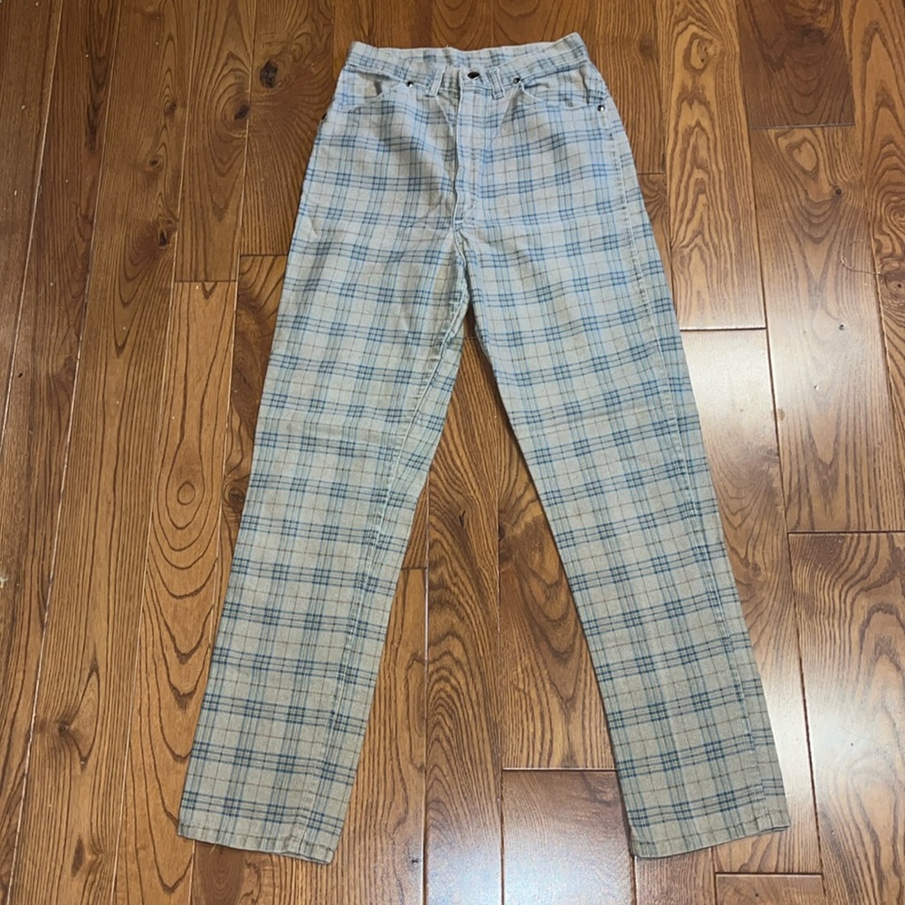 Vintage 1960’s misses wrangler plaid jeans 11/12 slim